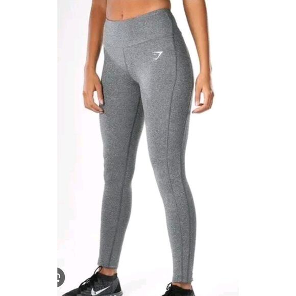 Gymshark Dry Leggings Women’s XS Charcoal Marl Moisture-Wicking Stretch EUC - Picture 1 of 7